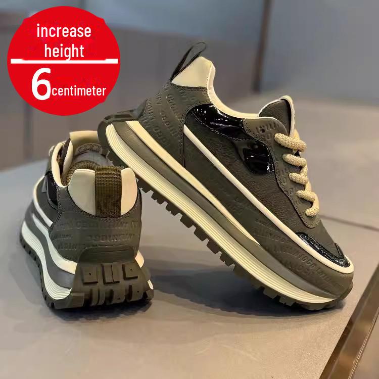 2024 Осень/Зима Мужские Черные Кроссовки Для Бега На Высоком Каблуке