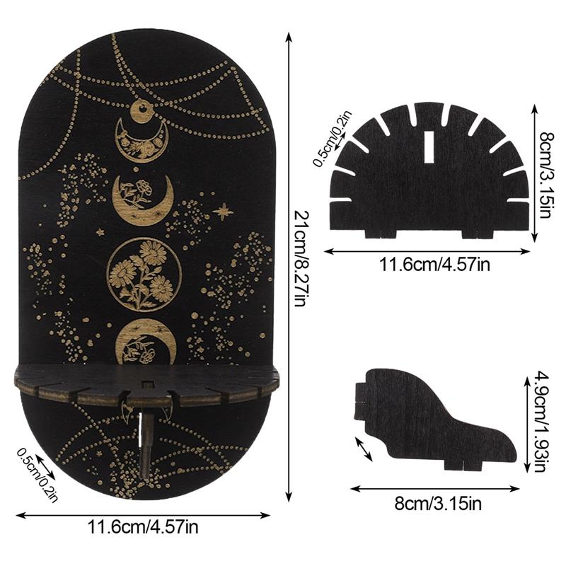 Деревянная черная хрустальная витрина Bohemian Hand Stand Witch Wooden Hanging Bracket Wall Storage Holders Decorative Poles