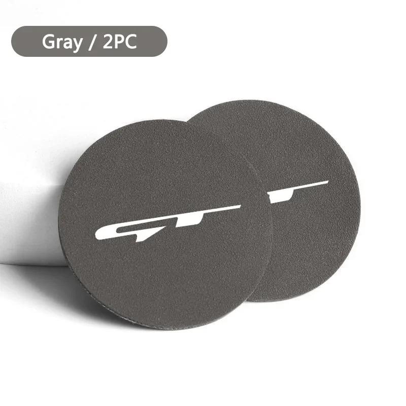 2pcs Suede Car Coaster Mat Water Cup Slots Non-Slip Pad For Kia GT Line Picanto Ev6 SELTOS Elantra Sportage Rio Accessories ZR9