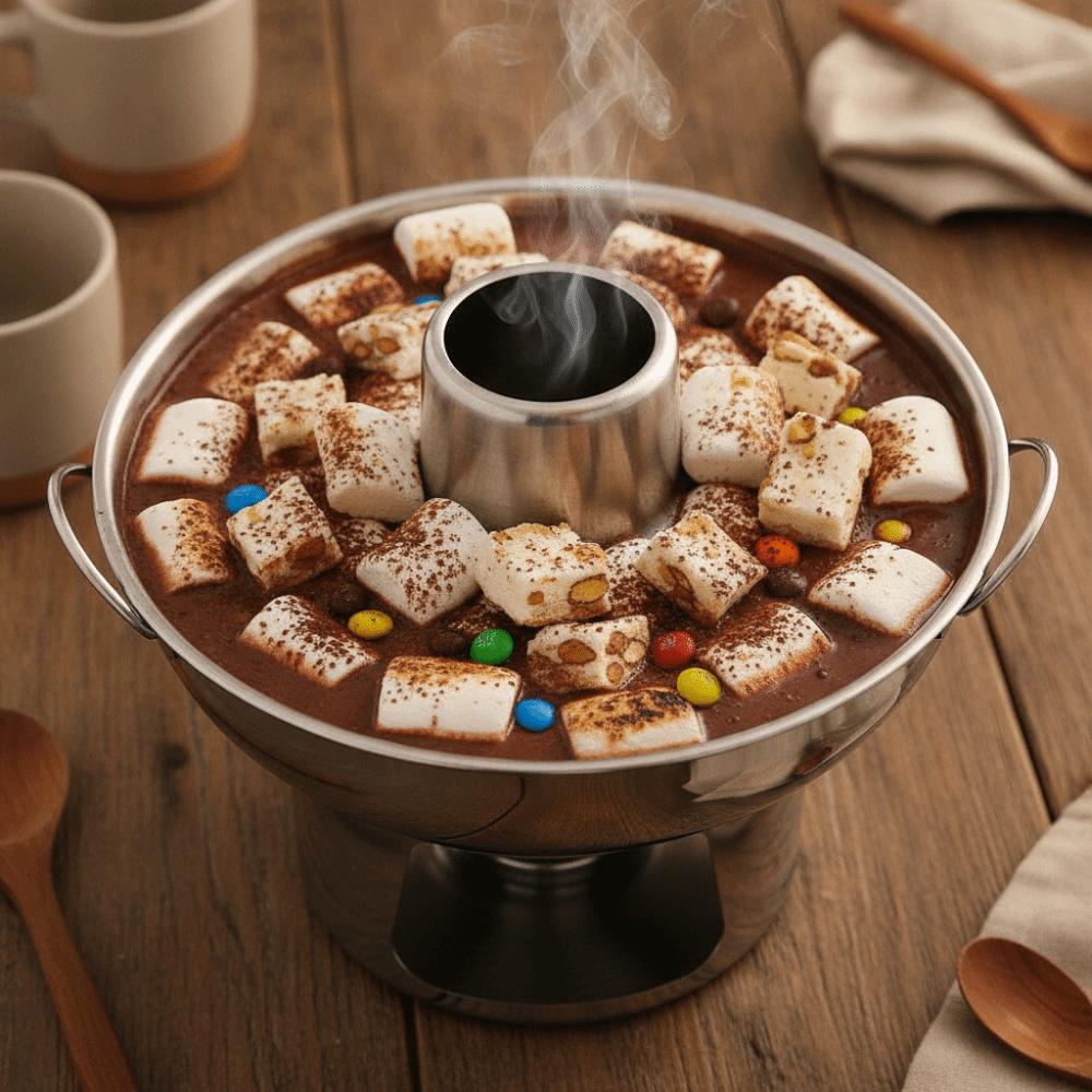 Double Ear Stainless Steel Small Hotpot Thickened Charcoal Hot Pot Portable Dessert Hotpot Camping