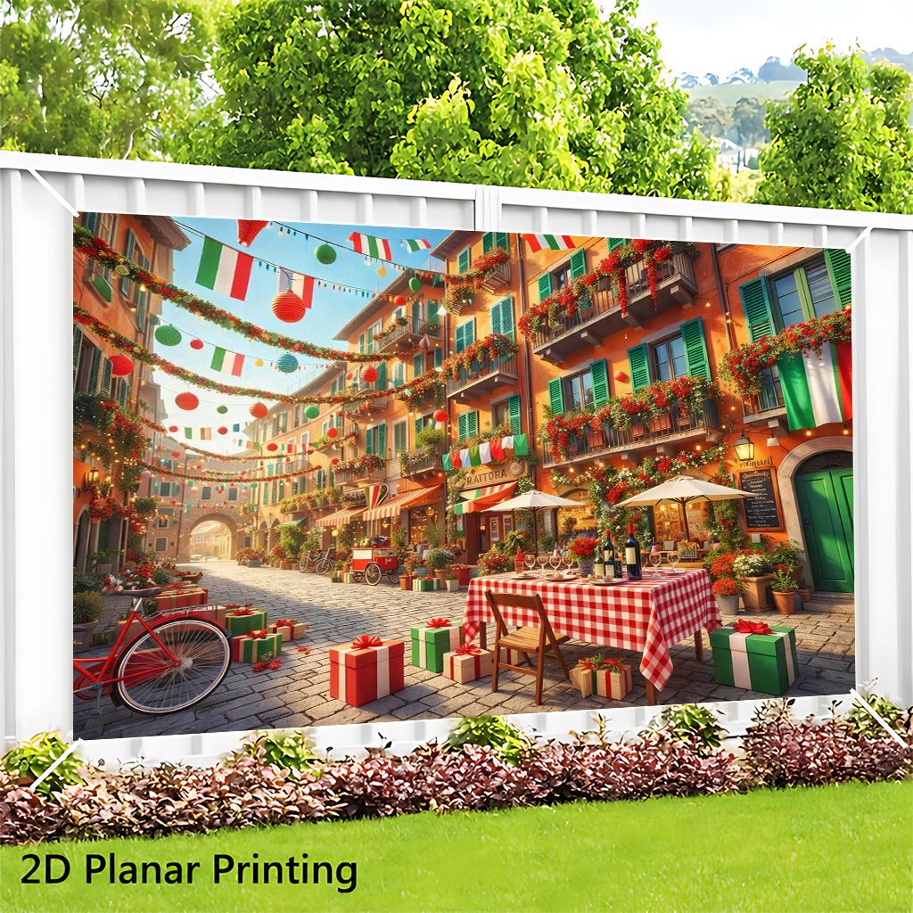 2D plane, 1 piece, street festival scene, suitable for living room, party venue, young people's room