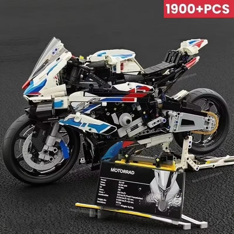 Motorcycle Building Bocks Simulation Motorcycle Model Decoration Assembly Model Difficult Moc Toy Boys Educational Creature Gift