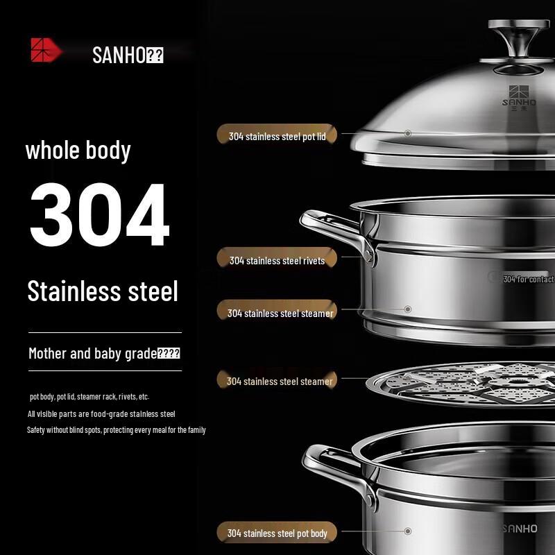 Sanhe 3-Layer Stainless Steel Steamer Pot