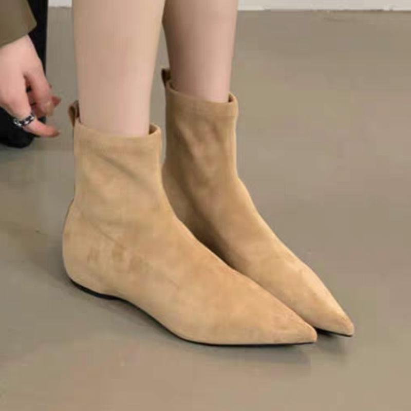 Модные женские балетки с острым носком, сексуальные замшевые ботильоны, дизайнерские 2025, новая зимняя обувь, челси, элегантные, для вечеринки, женская модная обувь, ботильоны