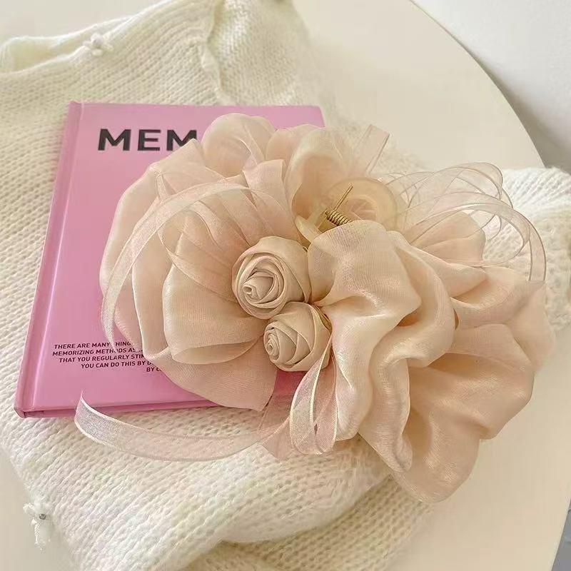 Заколка-бант для высококлассной женской прически «Облако-пузырь» – Большой аксессуар-зажим типа «акула»