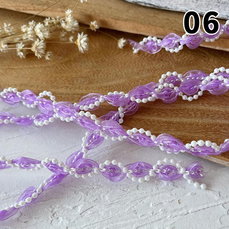 Lolita Lace Bead Ruffled Lace Fabric Pleated Edging Satin Ribbon Diy Baby Clothing Skirt Curtain Furniture Decoration Lace Trim