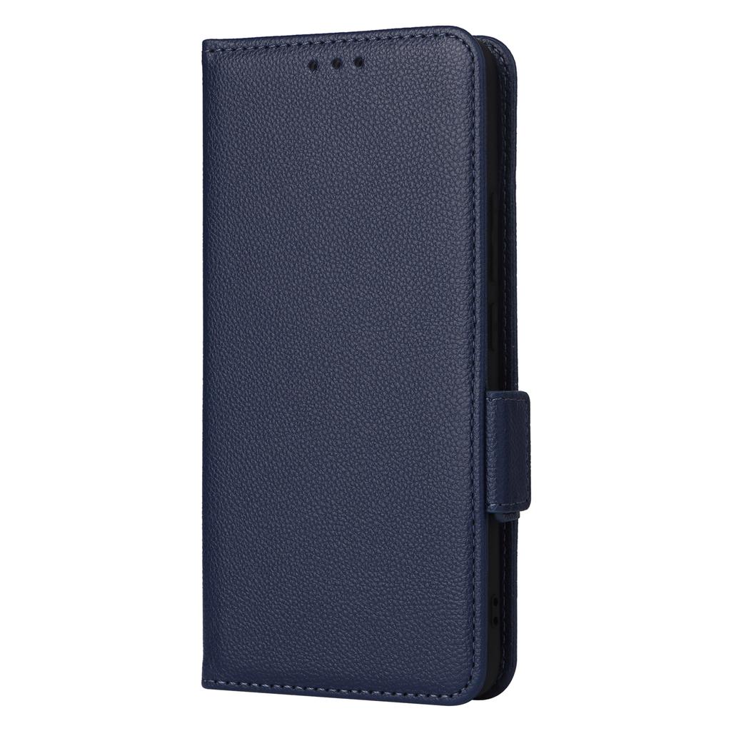 For iPhone 16 Plus Case with Wrist Strap Litchi Texture PU Leather Wallet Phone Cover