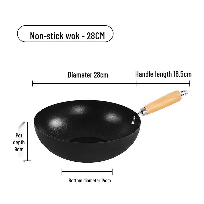 Multi-Use Mini Iron Wok: Non-Stick, Induction & Gas Compatible Flat Bottom Pan for Home & Outdoor Cooking