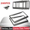 2-6 шт. 12 дюймов x 6 дюймов Крышка номерного знака автомобиля из нержавеющей стали Автомобильные аксессуары Крышка автомобильной рамы для номерных знаков США и Канады