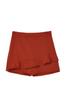 Women's Style Plus Size Brown High Waist Wide Leg Shorts-Skirt