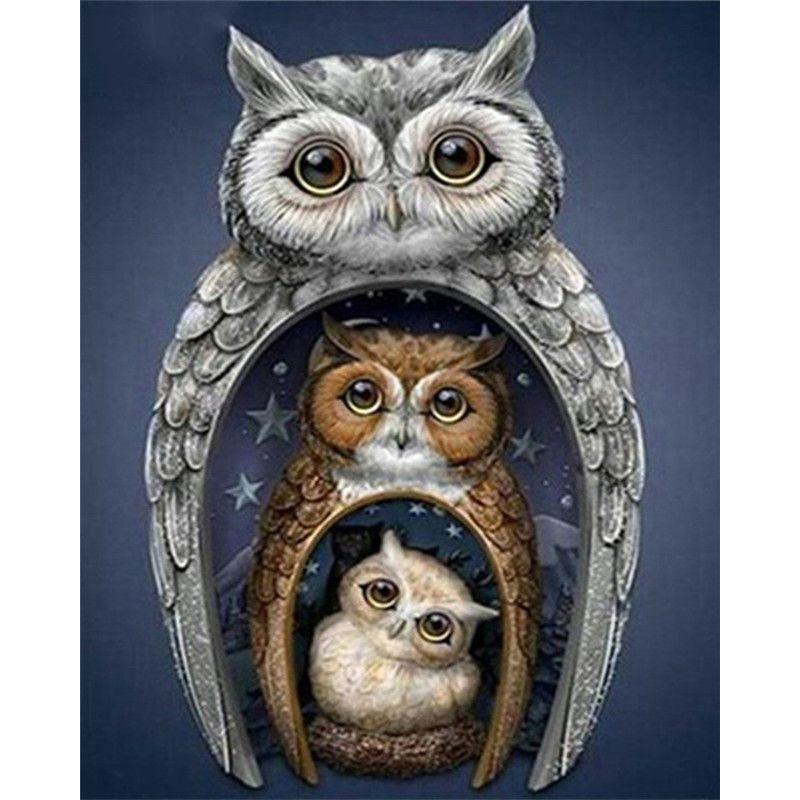 5D Diamond Mosaic Owl Needlework DIY Full Sets Diamond Embroidery Animal Picture Of Rhinestones Home Decor