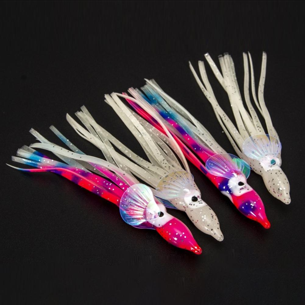 Мягкие приманки для соленой рыбы, светящиеся юбки для джиг-снастей в виде осьминога и кальмара, 5610 см