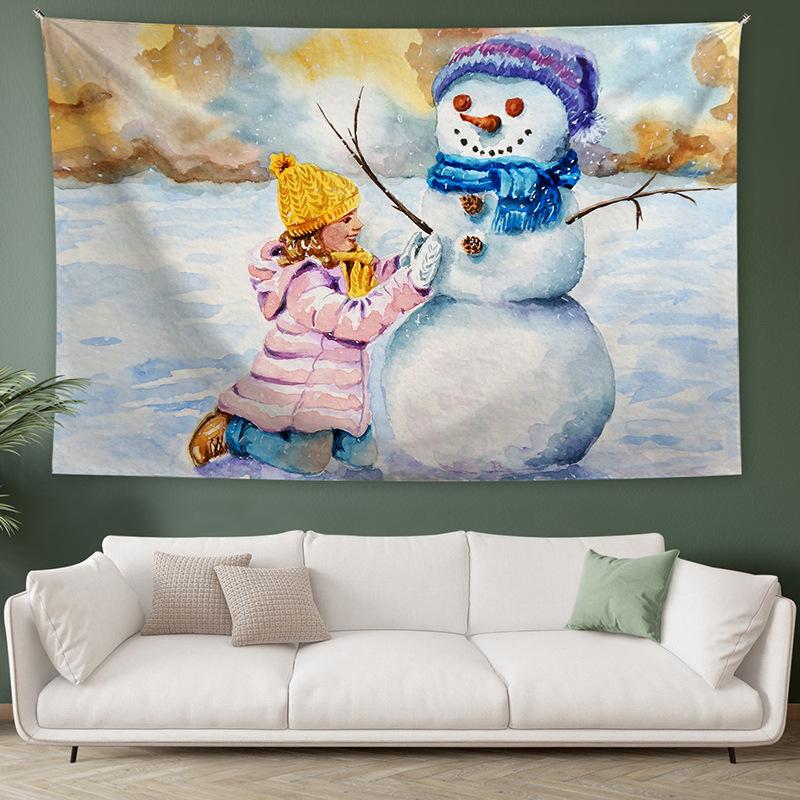 Рождественский гобелен Внешняя торговля Трансграничный Рождественский фон Ткань Санта-Клаус Висячая ткань