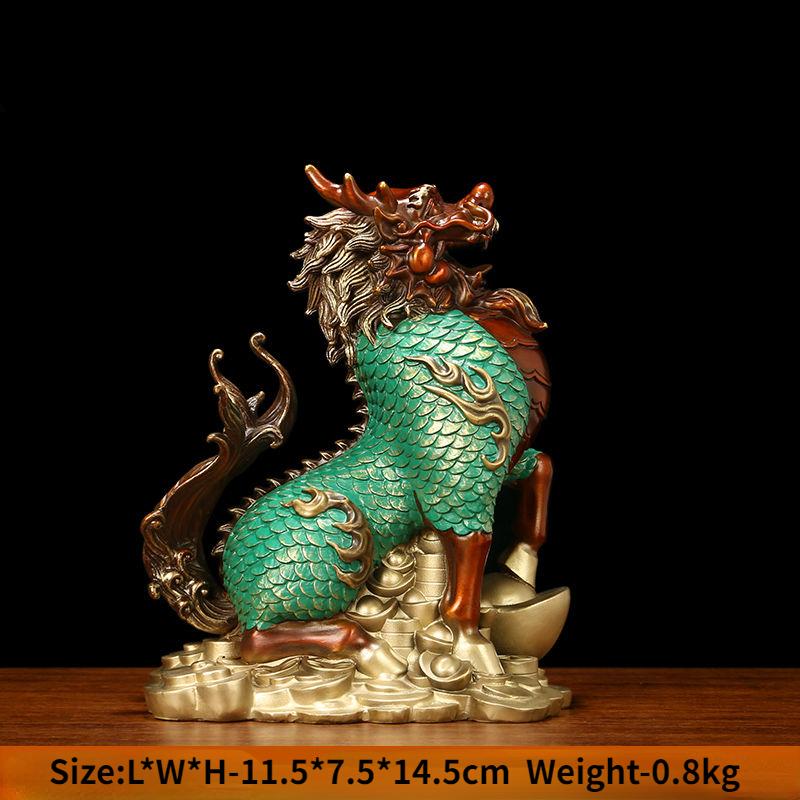 Цветные медные украшения Цилин Цилин привлекают богатство Божественные звери Удачливые украшения Цилин для офиса и гостиной Подарки на новоселье