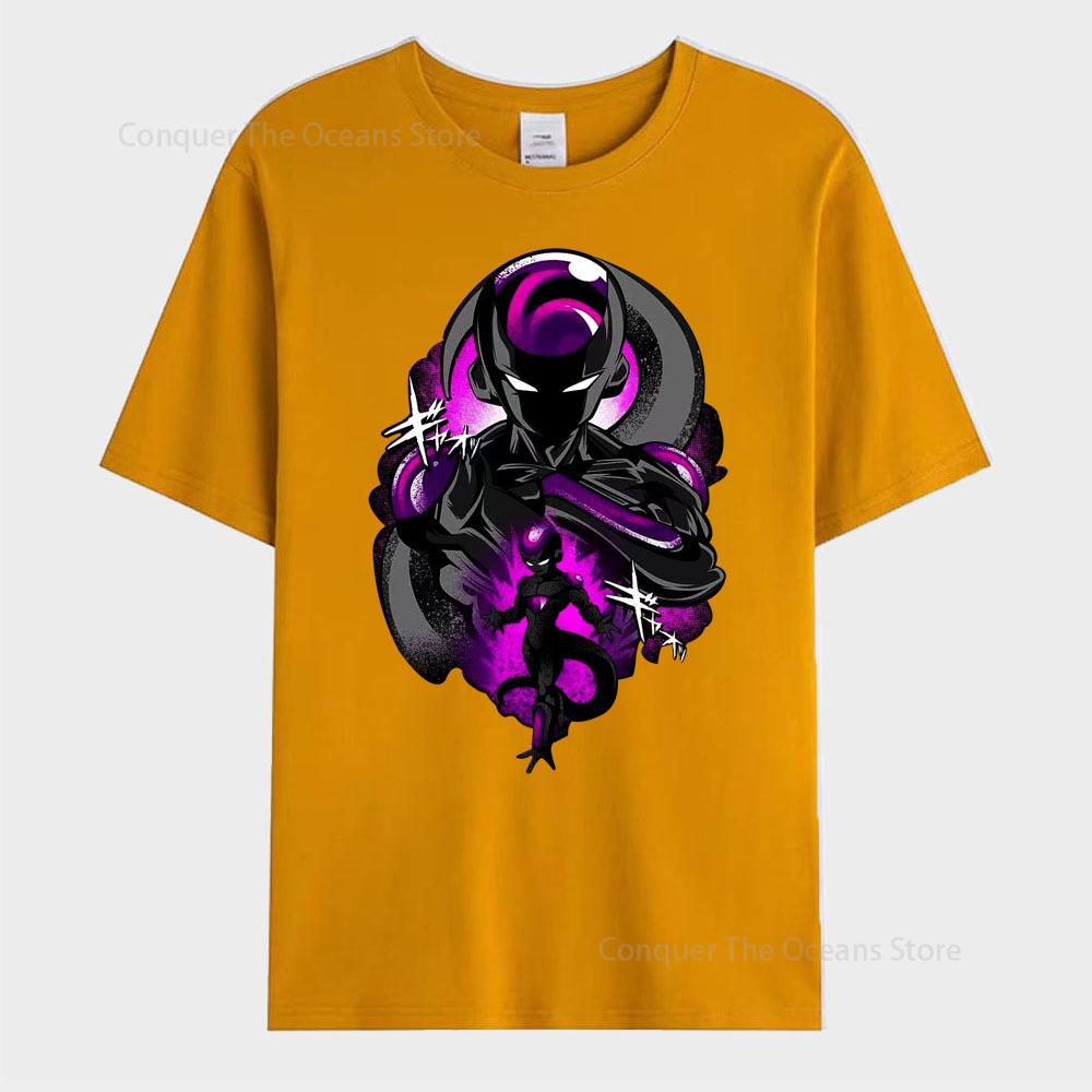 Japanese Anime Frieza Printed Men's T-Shirt Goku Short Sleeves CosplayT-Shirt Summer Casual Tees Streetwear O-neck Men's Tops