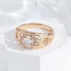 Элегантные кольца с цирконом с цветочным узором для женщин, винтажные ювелирные изделия цвета розового золота