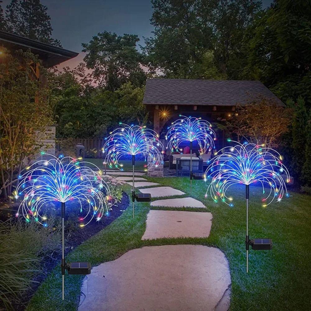 60 LED Solar Power Firework Lights Waterproof Outdoor Dandelion Lawn Lamp Outdoor Use