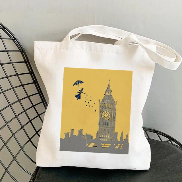 2021 Shopper Elegant Mary Poppins Kawaii Bag Harajuku Women Shopping Bag Canvas Shopper Bag Girl Tote Bag Shoulder Lady Bag