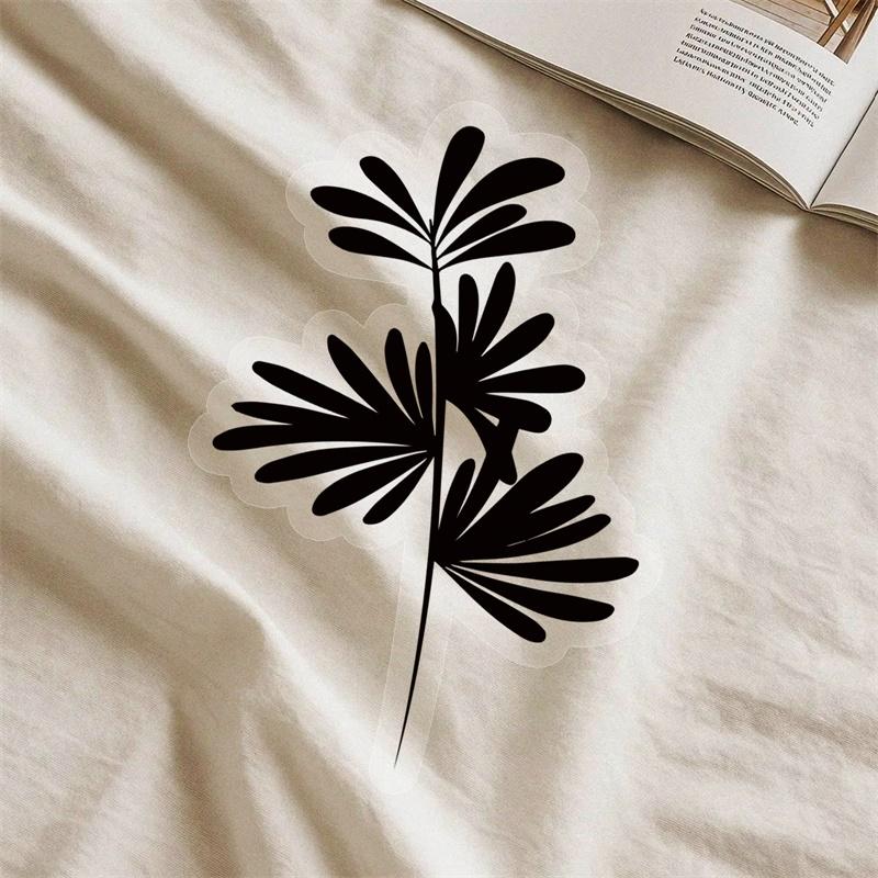 50PCS Kawaii Black Plant PVC Sticky Sticker Aesthetic DIY Decoration Scrapbooking Hand Accounting Supplies for Kids