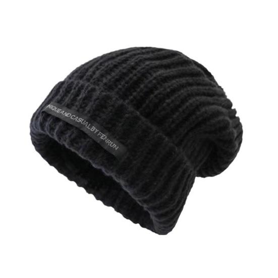 Шапка-бини с напуском и закругленными краями, с английскими буквами, зимняя теплая массивная мягкая вязаная женская шапка для зимнего активного отдыха