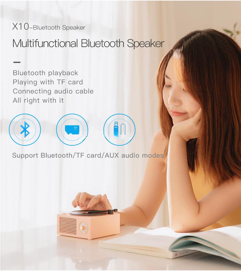 Портативный виниловый Bluetooth-динамик, беспроводной ретро-мини стерео проигрыватель пластинок, многофункциональная поворотная звуковая коробка