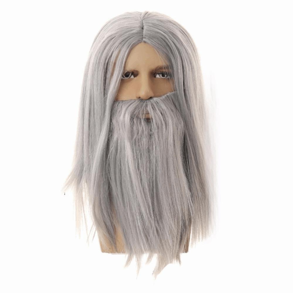 Full Set Santa Beard Wig Long Curly Hair Beard And Wig Set Santa Claus Beard Wig Cosplay Santa
