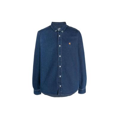 FW23 Джинсовая серия SS23 Джинсовая рубашка с вышитым логотипом Мужские рубашки Синий I031928-01-06