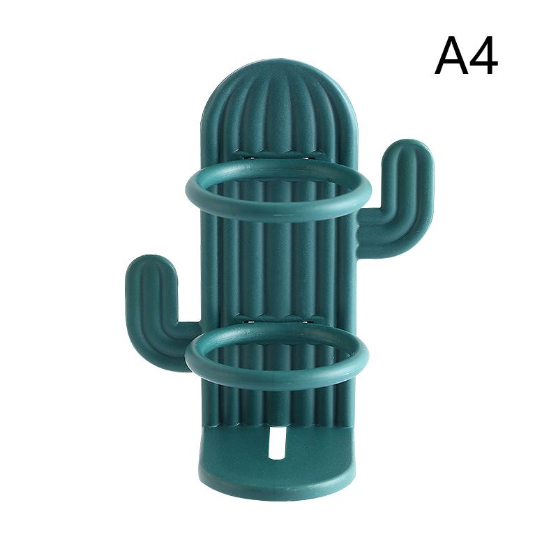 Неперфорированный держатель для зубных щеток, милый кактус, экономящий место, настенный водонепроницаемый и сливной держатель для зубных щеток