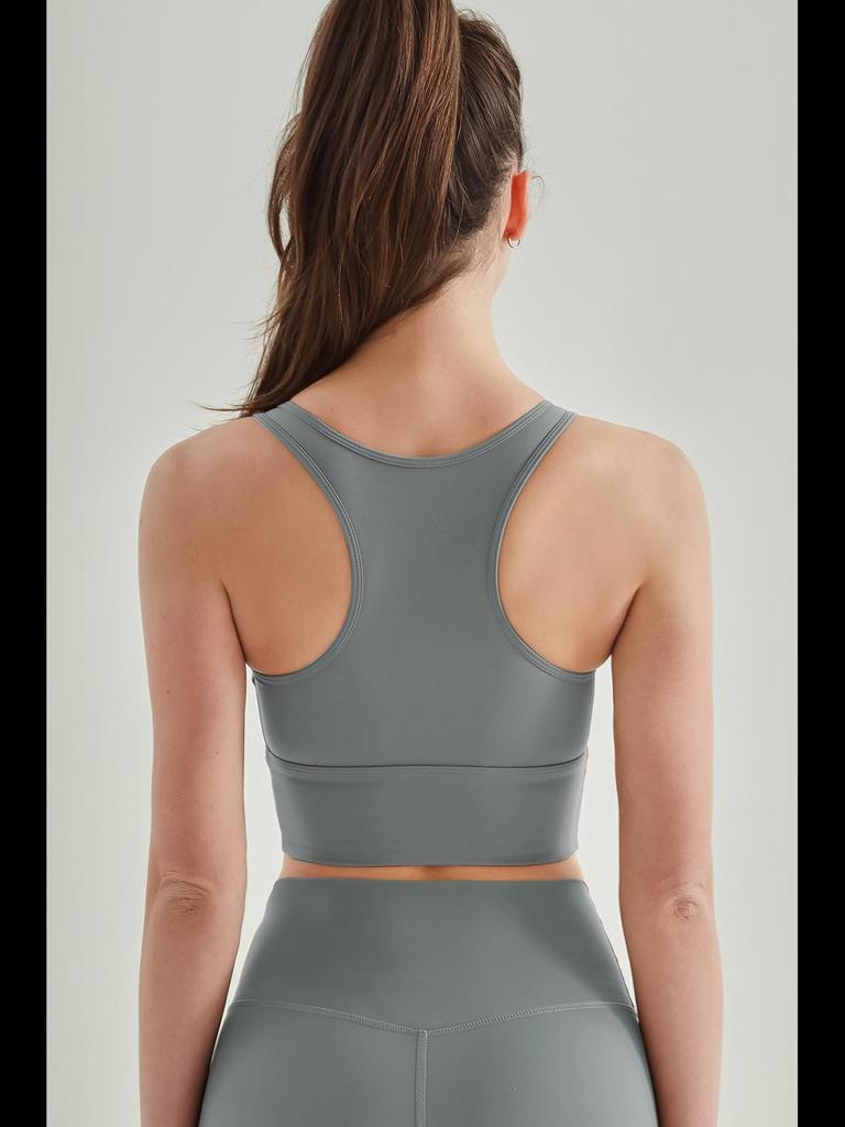 Женский жилет для йоги повышенной прочности: Бюстгальтер Sanded Nude Feel, цельный, фиксированная чашка, ударопрочный, для фитнеса сзади