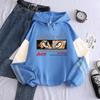 Asta Eyes Print Hooded Anime Black Clover Streetwear Men Women Patchwork Hoodies Casual Loose Pullover Harajuku Male Sweatshirt