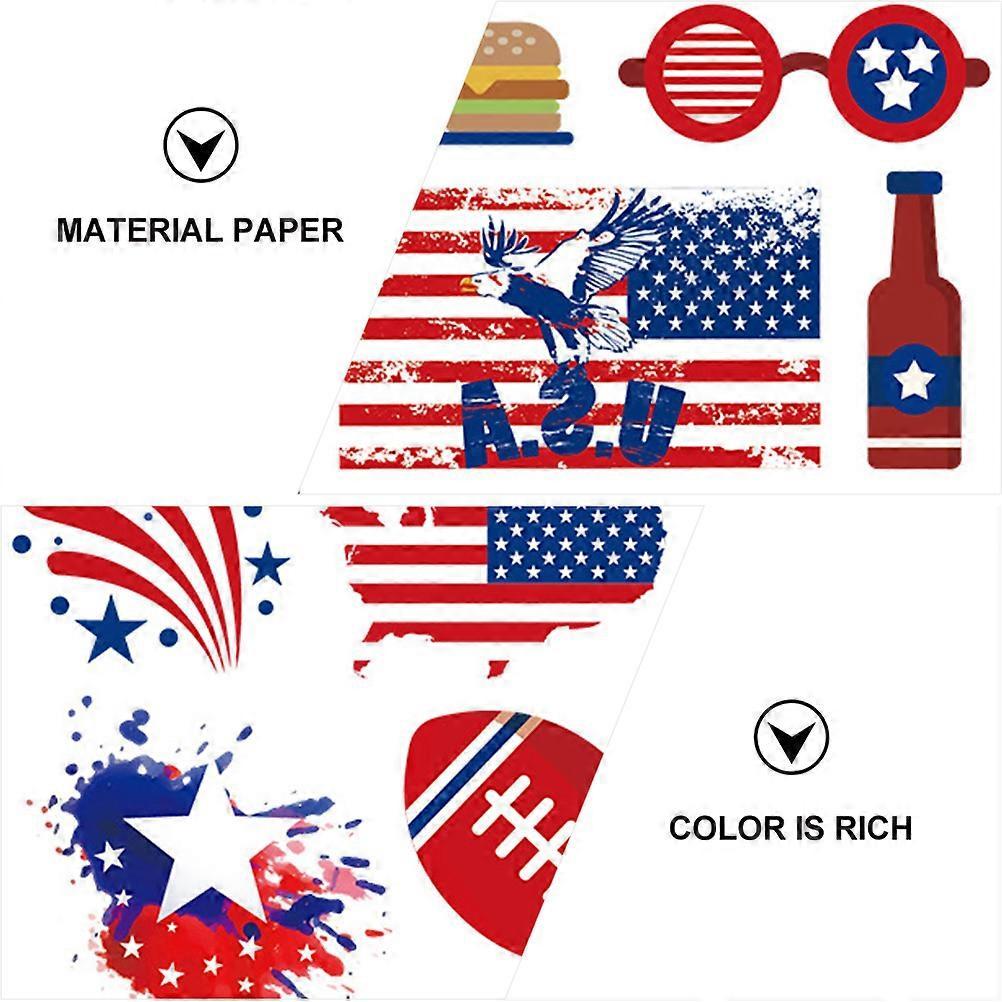 Usa Flag Tattoos Sticker for Body Decor 10 Sheets Waterproof Design