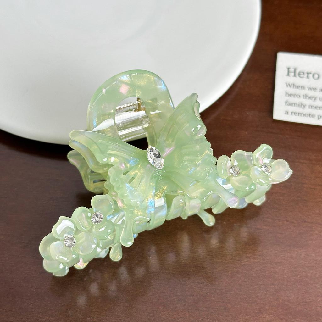 Rhinestone Butterfly Glamorous Hair Claw Clip For Trendy Updo And Styles Ponytail