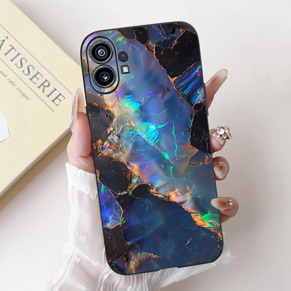 Модный Чехол-Картина Для Nothing Phone (1) Черный Мягкий Силиконовый Чехол Для Nothing Phone One Phone1 Чехлы Бамперы