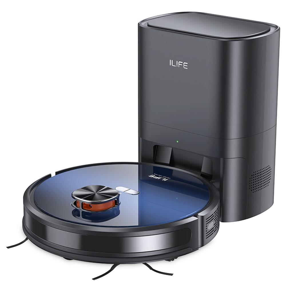 Восстановленный робот-пылесос ILIFE T10s, 2 в 1 пылесос и швабра, станция самоочистки, мощность всасывания 3000 Па, пылесборник 2,5 л
