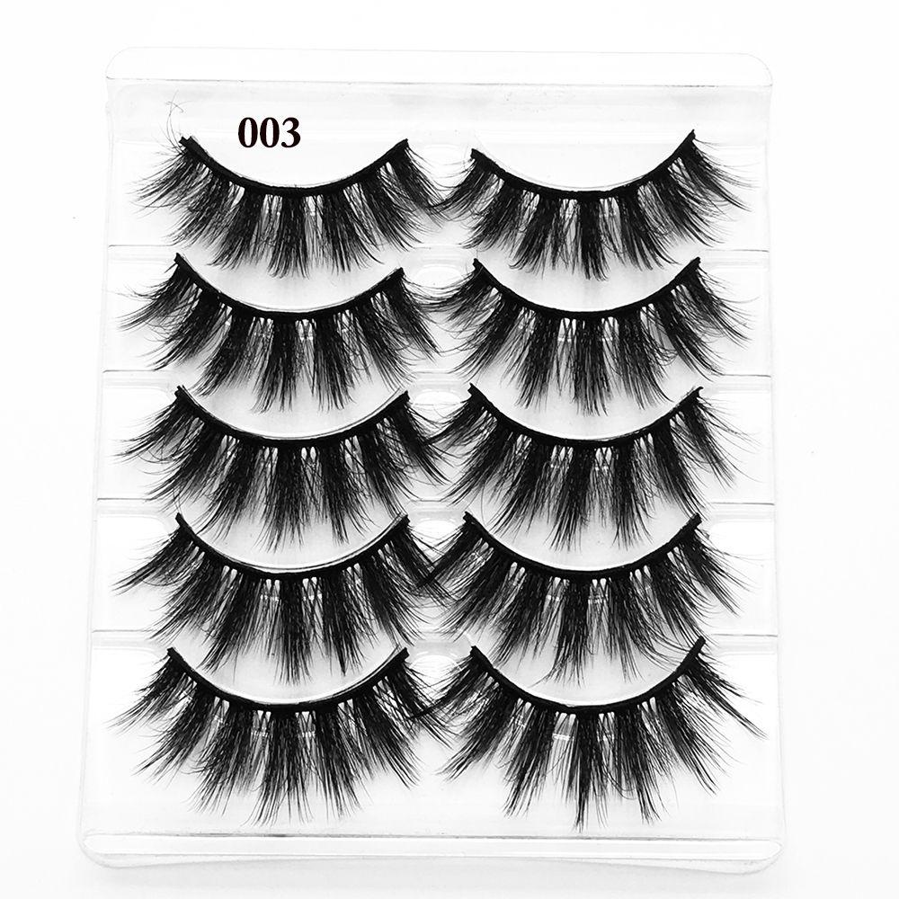 Woman Natural Long Volume Fluffy Wispies Eye Lash Extension 3D Mink Hair False Eyelashes Crisscross