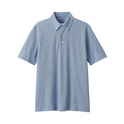 MUJI Cool UV Protection Пике трикотажная рубашка поло на пуговицах с коротким рукавом AB1M8A4S темно-синяя XL Мужская Мужская Мужская Мужская