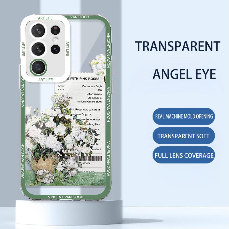 Samsung S23Ultra Van Gogh 20 Прозрачный корпус - A54 Картина маслом, A52 Искусство, A13 Этикетка-головоломка, A32 Чехол против падения.