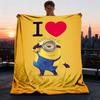 1 шт. Фланелевое одеяло с Миньонами и сердцем для улицы, для девочек, мягкое, легкое, идеальное для кемпинга и в качестве подарка, цифровое