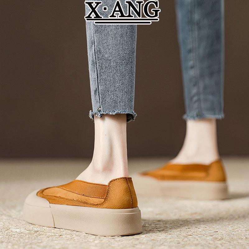 Leather Soft Sole Is Not Tired, Women's Shoes Are One Foot Red Single Shoes, Spring and Summer New Shallow Mouth Casual