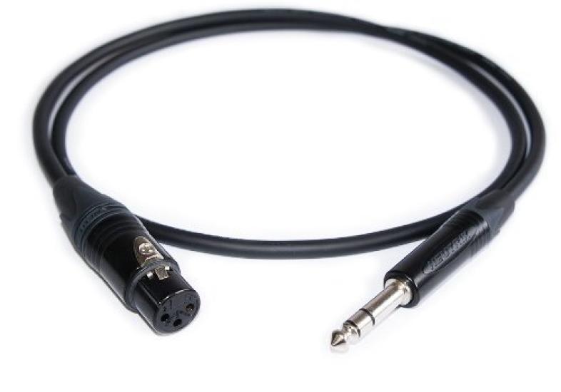 MOGAMI [2534 Black] XLR Canon (Female) To TRS Phone 3m  NEUTRIK NC3FXXB & NP3XBAG  Black Bushing