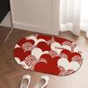 New Red Love Bathroom Mat Non-slip Mat Absorbent Quick-drying Carpet Bathroom Toilet Door Mat