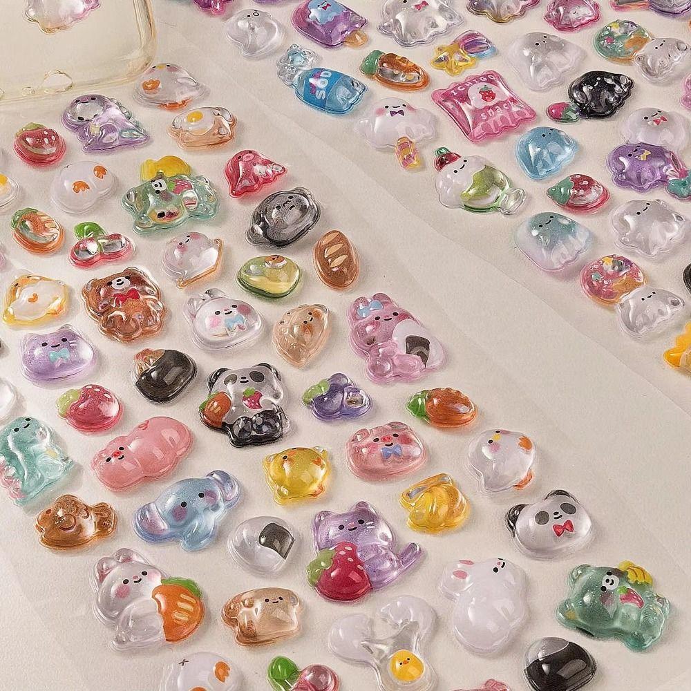Cute Candy Animal Drop Sticker Aesthetic DIY Toy Stickers 3D Decor Stickers  DIY Scrapbooking