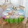 Пасхальные яйца кролика Sky Meadow Круглый стол Скатерть Фестиваль Обеденный Водонепроницаемый Скатерть Покрытие стола Для Свадебной Вечеринки Декор