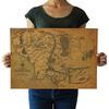Map Of Middle-earth Movie Posters Ancient Ways Map Kraft Paper Adornment Picture Wall Sticker