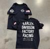 Черная Унисекс Футболка Harley Davidson Factory Racing