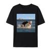 Funny Cat Biting Shark Print Tshirts Unisex Women Summer Casual Fashion Loose Tops Streetwear Crew Neck Short Sleeve Tshirts