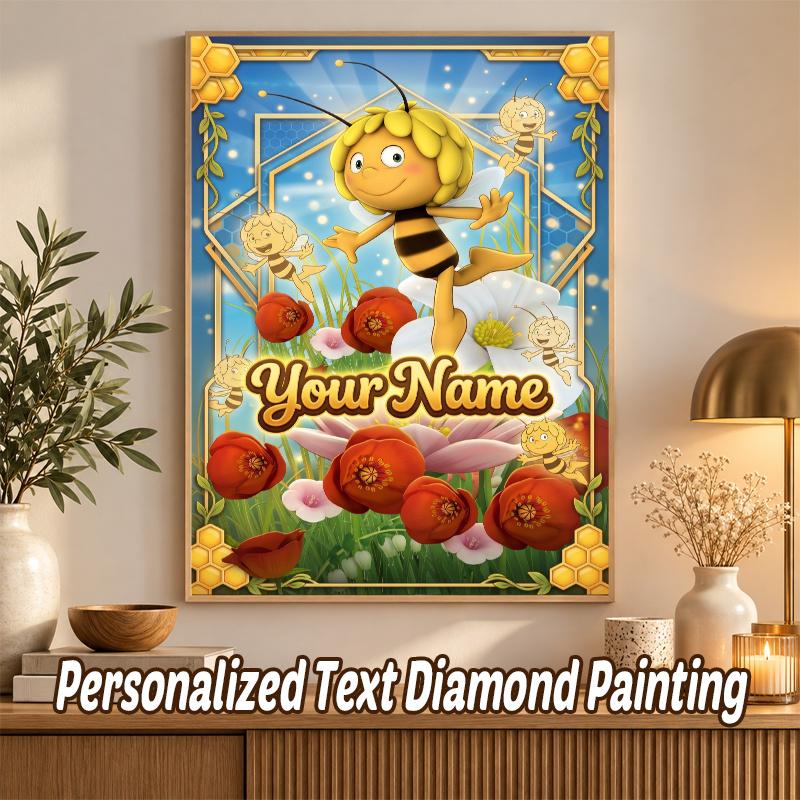 Bing Bunny Custom Name Text 5D Diamond Painting Kit DIY Full Drill Diamond Art Decoration