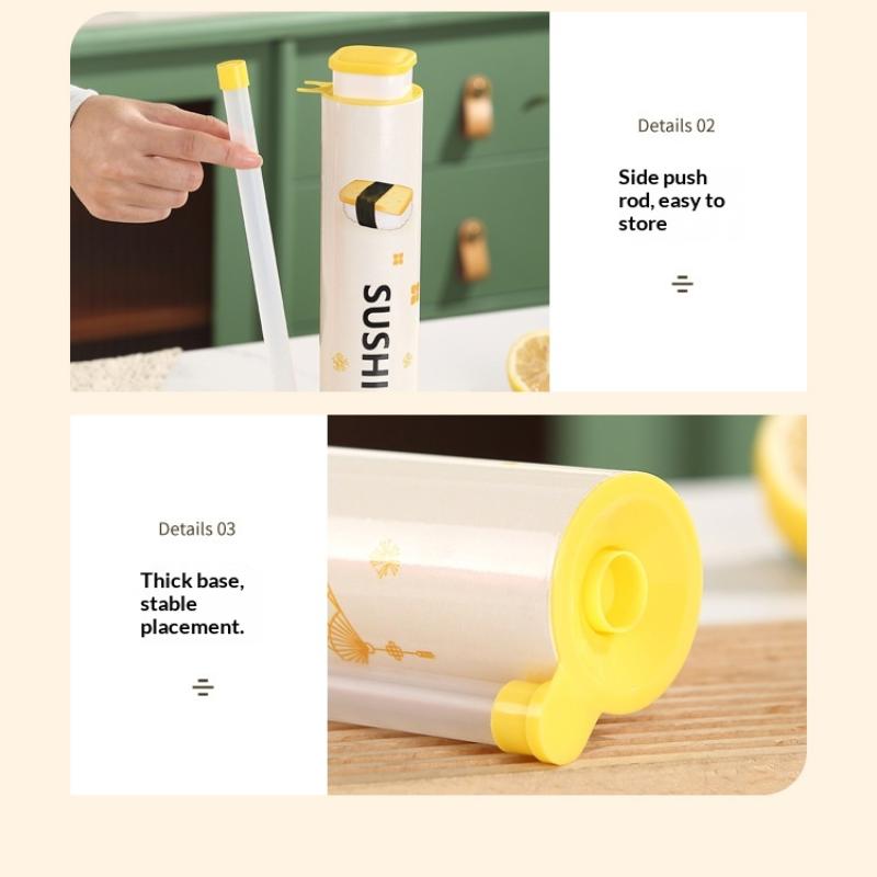 Home Sushi Making Kit Includes 1Set Round Push Box with Sauce Straw