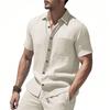 American Summer Men's Plus Size Ice Silk Blend Casual Short Sleeve Shirt
