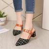 Sandals Women's Summer New Models with Bag Head Pointed One-word Buckle Strap Roman Shoes Light Mouth Thick Heel High Heels